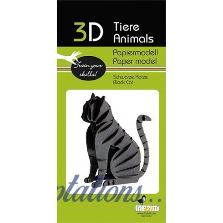 Maquette 3D en papier – Chat noir