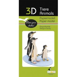 Maquette 3D en papier – Famille de pingouins