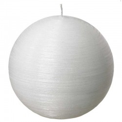 Bougie boule 8cm soie Blanc