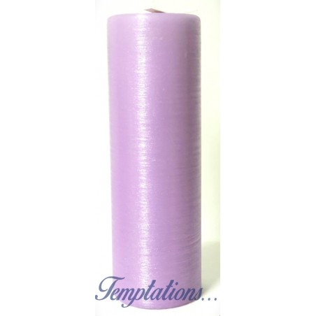 Bougie pilier soie 25cm Lilas