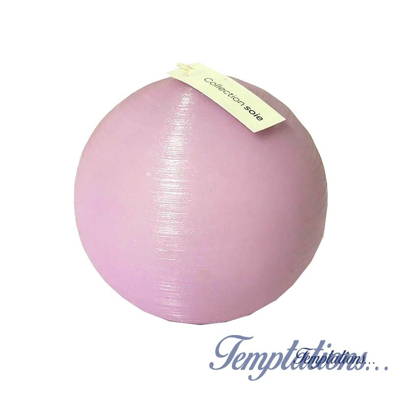 Bougie boule 8cm soie Lilas