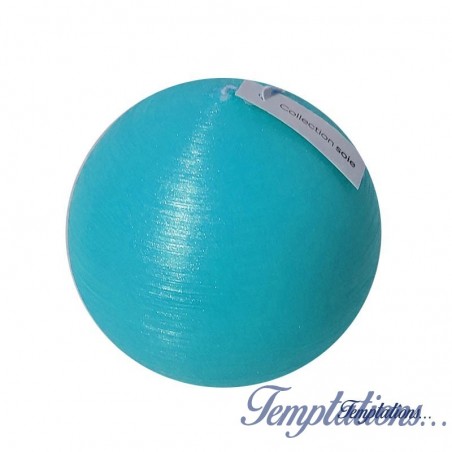 Bougie boule 8cm soie Turquoise