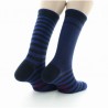 Chaussettes Rayées Asymétriques Marine et Bleu