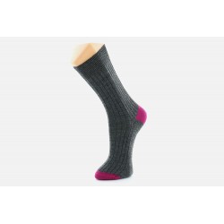 Chaussettes Gris/Rose-...