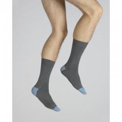 Chaussettes homme Gris/Bleu- Berthe aux Grands Pieds BABA6.5