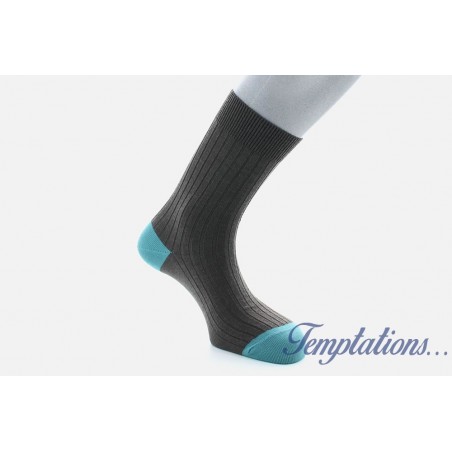 Chaussettes Marron/turquoise- Berthe aux Grands Pieds BABA6.7