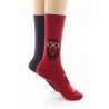 chaussettes réversibles Hibou Rouge/Prugne