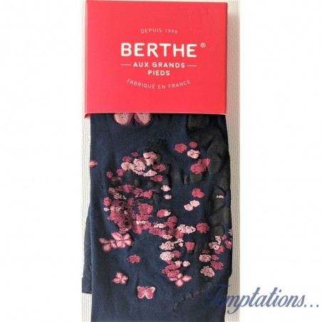 Collant Marine papillons roses – Berthe aux grands pieds