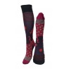 Chaussettes hautes raisin rouge pois et rayures – Berthe aux grands pieds