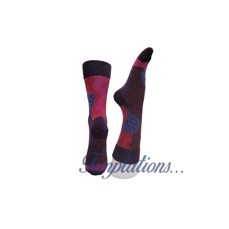 Chaussettes raisin motifs bleus – Berthe aux grands pieds