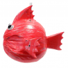 Poisson globe en Noix de Coco patine rose foncé