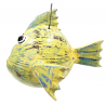 Poisson globe en Noix de Coco patine jaune