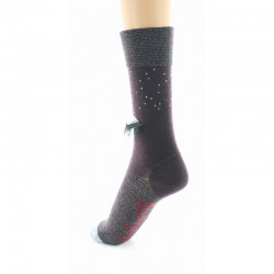 Chaussettes Femme bordeaux Parapluie argent - Berthe aux Grands pieds