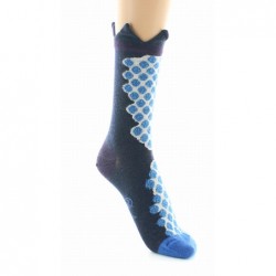 Chaussettes Femme marines à pois bleus - Berthe aux Grands pieds