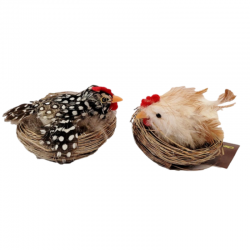 2 nids de poules avec clip - Dekoratief