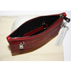 Pochette en cuir rouge Shine Blossom