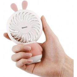 Mini ventilateur lapin rose lumineux - Baseus