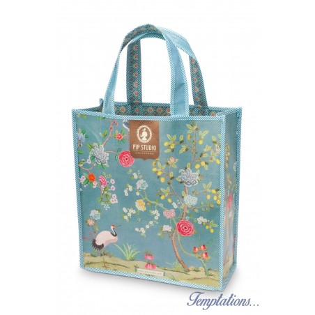 Sac shopping BLUSHING BIRDS bleu-  PIP STUDIO