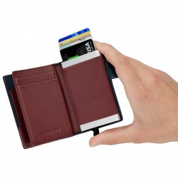 Porte-cartes vertical Arrow bicolor vert/bordeaux - Pepe Jeans