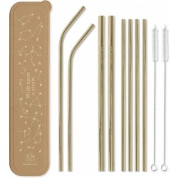 Assortiment de 8 pailles dorées "Wish upon a straw"- GENTLEMEN’S HARDWARE