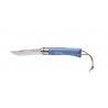 Couteau opinel baroudeur n.7 azur avec lien