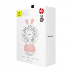 Mini ventilateur lapin rose lumineux - Baseus