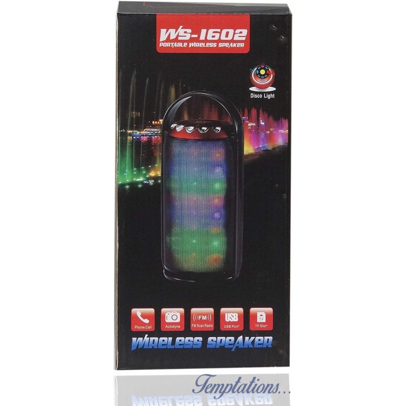 Enceinte Bluetooth Disco light WS-1602 bleue