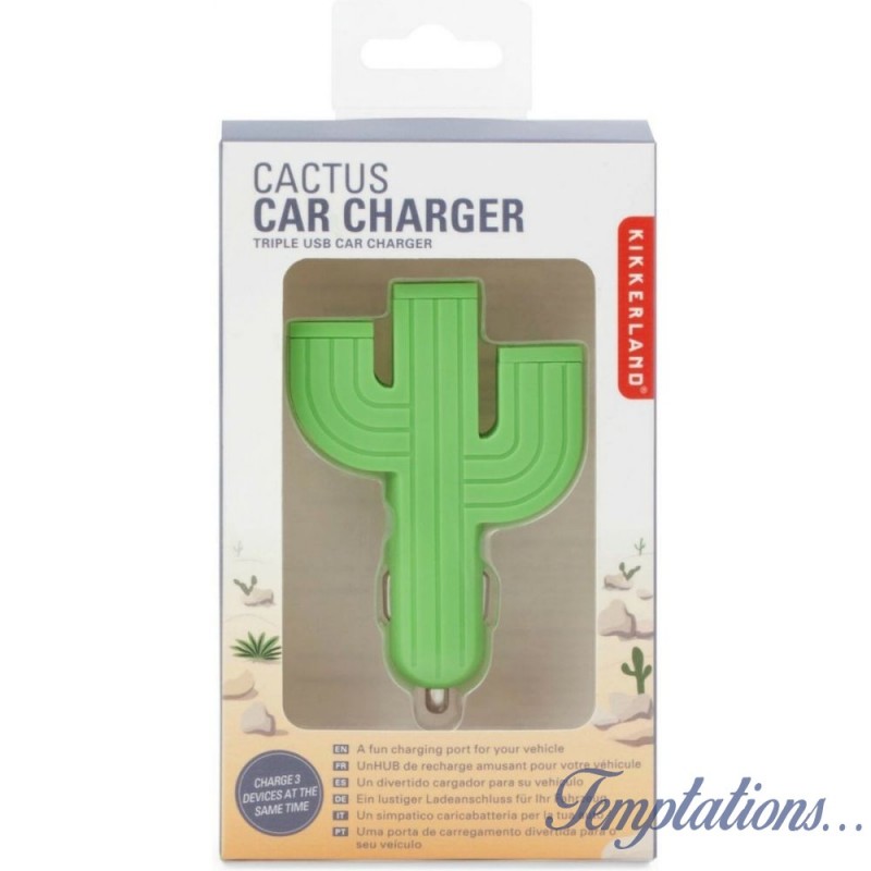 Chargeur de voiture Cactus 3 ports USB - Kikkerland