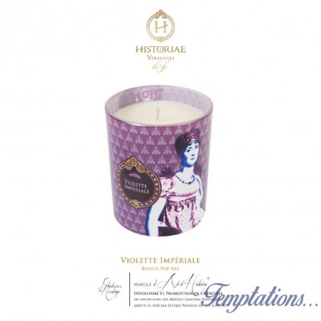 Bougie déco Violette Imperiale 190 g -Historiae