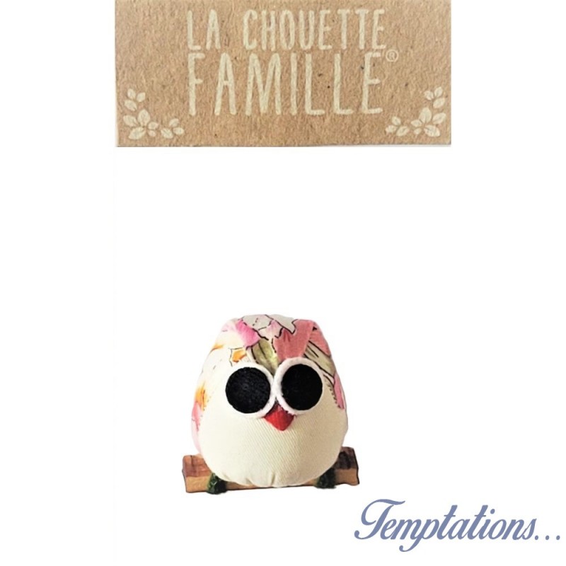 Magnet la chouette famille Fleur rose