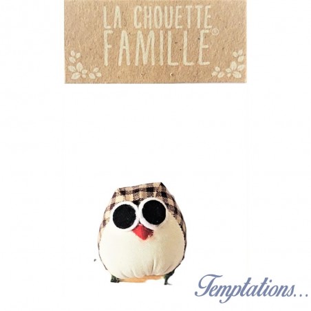 Magnet la chouette famille - Marron beige