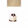 Magnet la chouette famille - Blanc rayures rouge