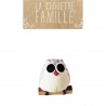 Magnet la chouette famille - Rayure blanc et mauve