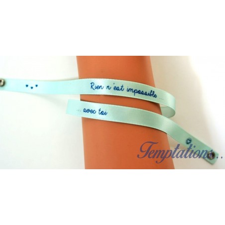 Bracelet Satin Lucky Team - "Rien n'est impossible...avec toi"