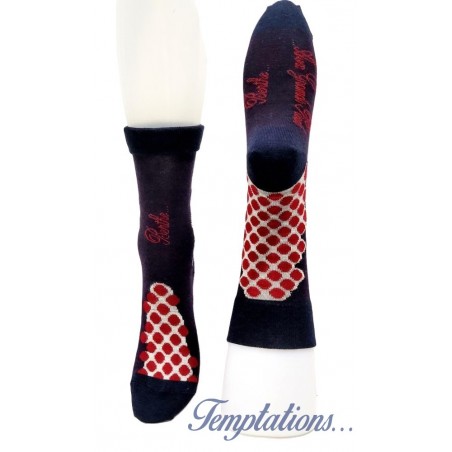 Chaussettes raisins Grappe De Pois rouges- Berthe Aux Grand Pieds-BAG9F.1