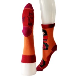 Chaussettes orange Poupée russe- Berthe Aux Grand Pieds-BAG2F.5