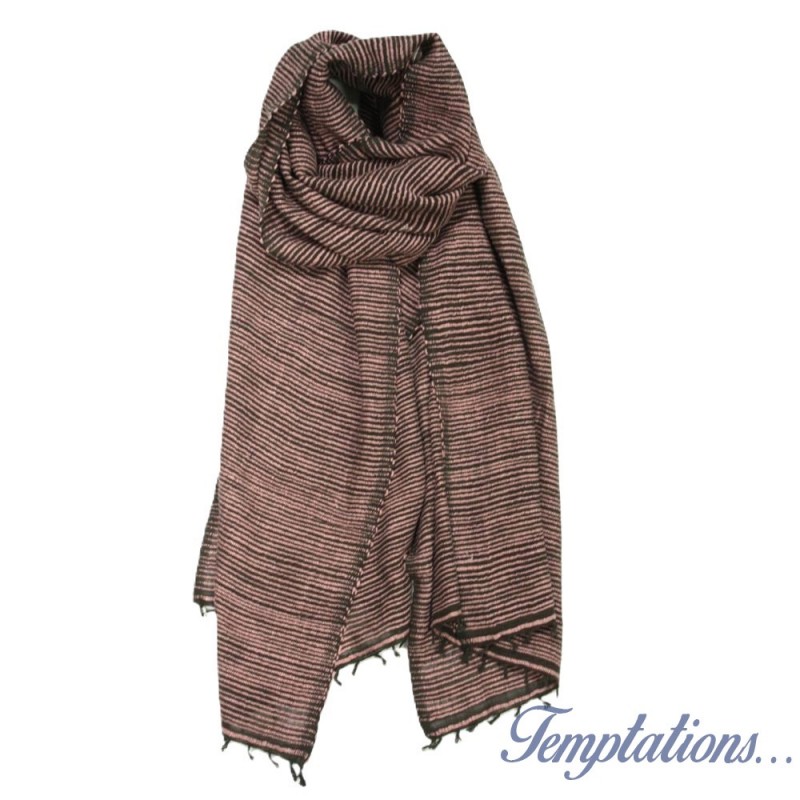 Foulard vieux rose et noir Dana Esteline