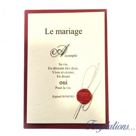 Carte postale poème "Le mariage" de Raphaël Romero