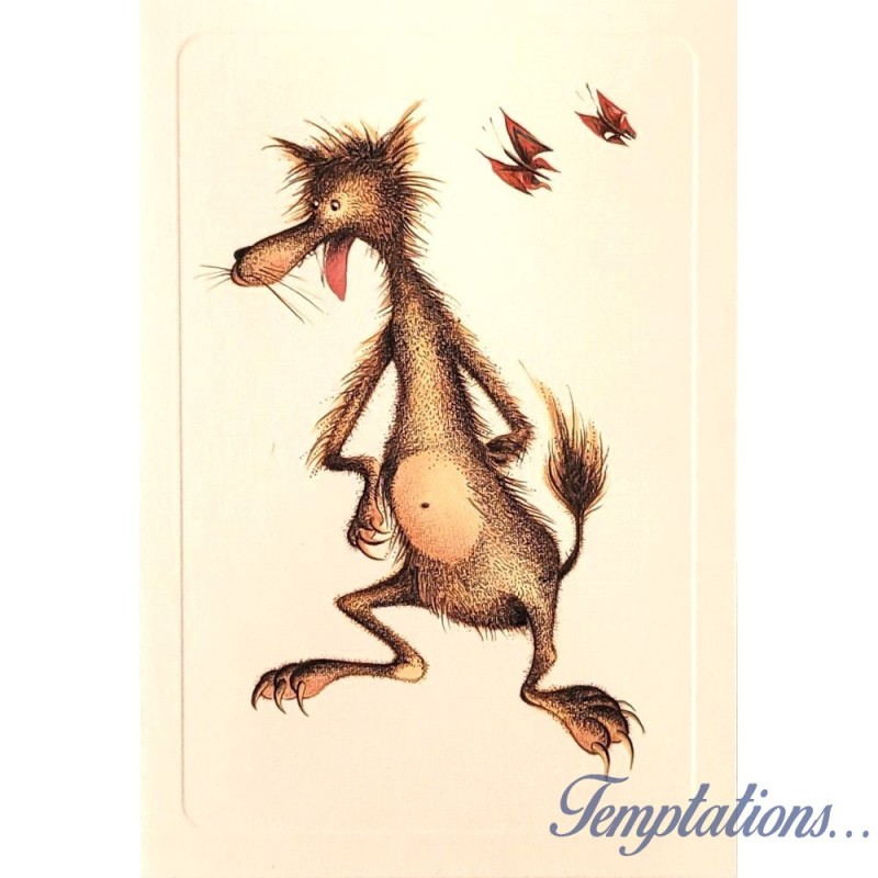 Carte Rossi " Loup et papillons"