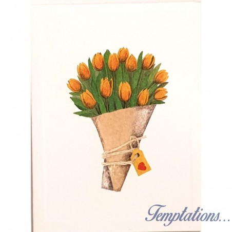 Carte Rossi "Bouquet de tulipes jaunes"