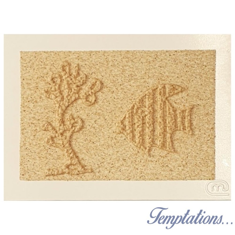 Carte postale en sable "Poisson" Marie Claire Blasquiz