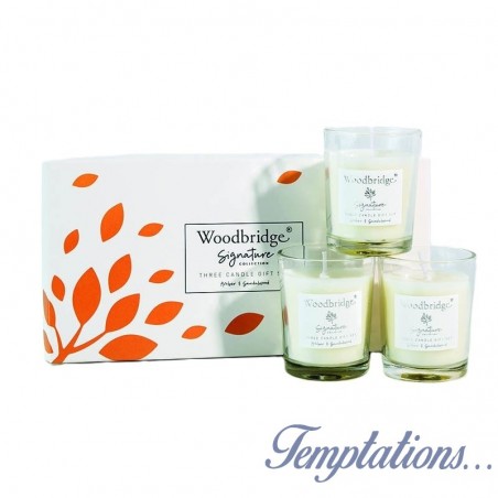 Coffret 3 bougies Ambre & Bois de Santal - Woodbridge Collection Signature