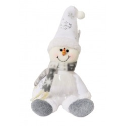 Boite à bonbons bonhomme de neige bonnet blanc