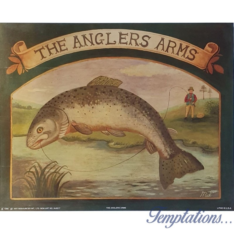 Litho " The Anglers Arms Rustique"