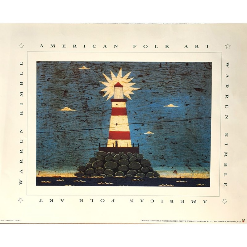 Image Phare American Folk Art « Lighthouse I » Warren Kimble