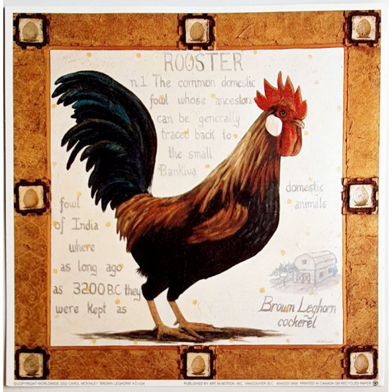 Carte simple "Brown Leghorn Cockerel" Carol mckinley