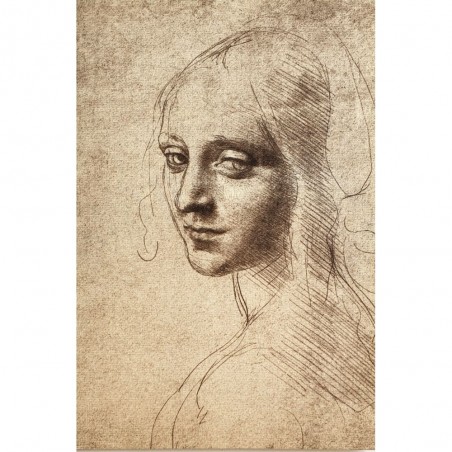 Carte double Rossi "Etude de  tête de Femme" Léonardo Da Vinci