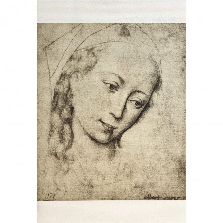 Carte double Rossi " Etude de tête féminine " Albrecht Dürer