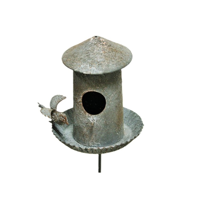 Lot De 4 Mangeoires Pour Oiseaux En Métal Avec Couvercle À Charnière