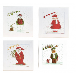 Lot de 4 cartes de Noël –...